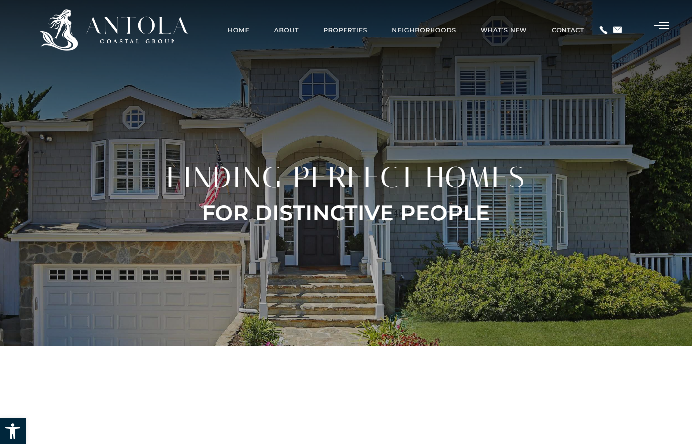 Live homepage screenshot of Antola Coastal Group in Pacific Palisades, CA