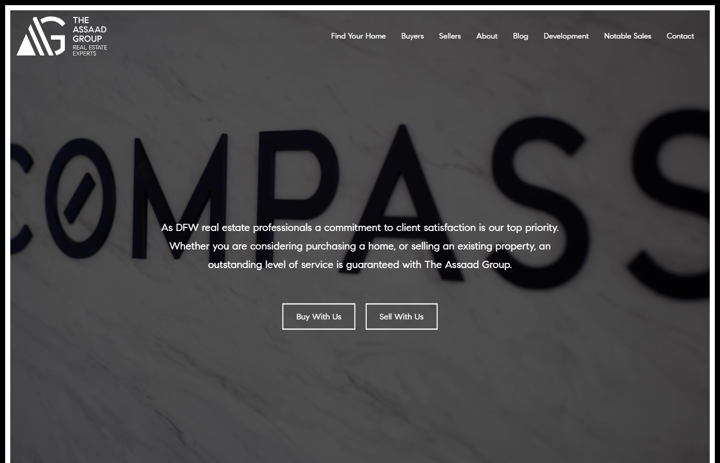 Live homepage screenshot of Assaad Group in Southlake, TX