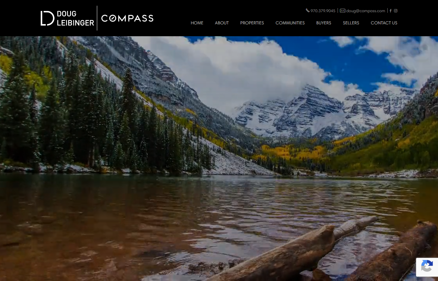 Live homepage screenshot of Doug Leibinger in Aspen, CO