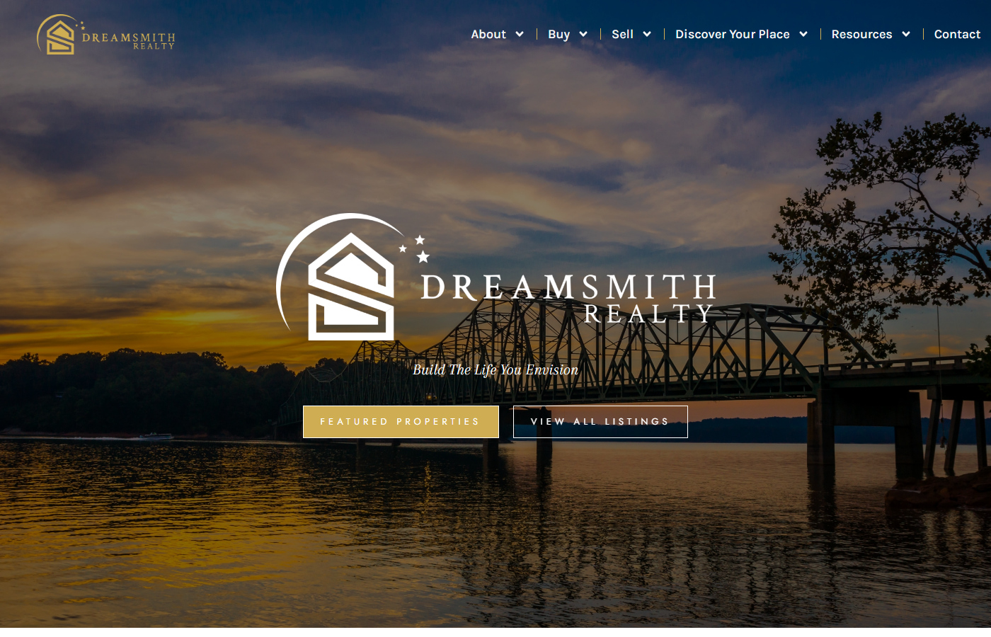 Live homepage screenshot of Dream Smith Realty in Suwanee, GA