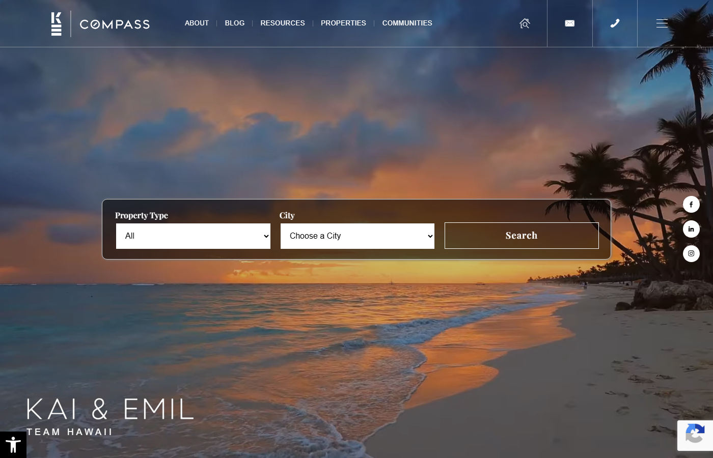 Live homepage screenshot of KE Team Hawaii in Kailua-Kona, HI