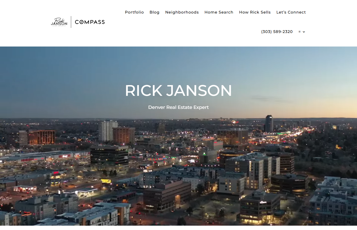 Live homepage screenshot of Rick Janson in Denver, CO