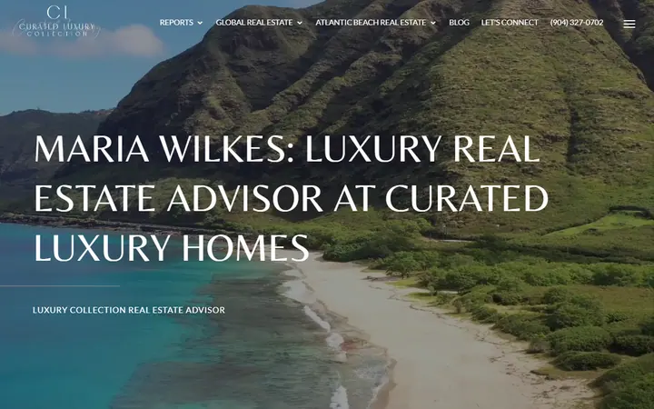 Live custom homepage for Curated Luxury Homes