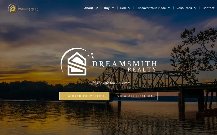 Live custom homepage for Ashley Smith / Dream Smith Realty