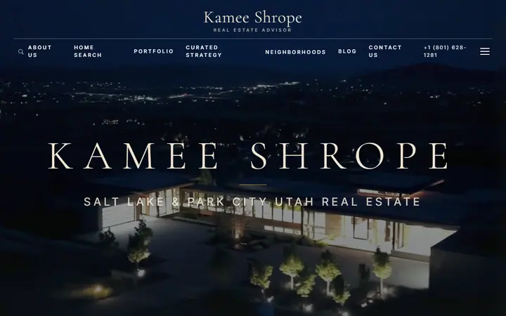 Live custom homepage for Kamee Shrope Realty