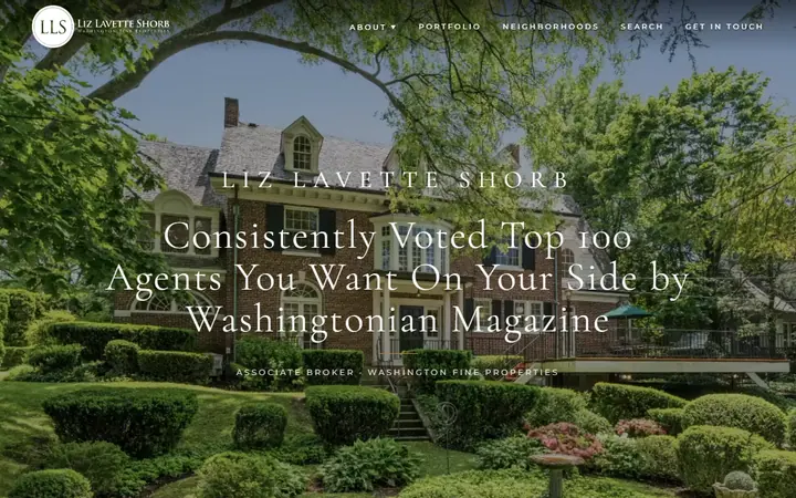 Live custom homepage for Liz Lavette Shorb