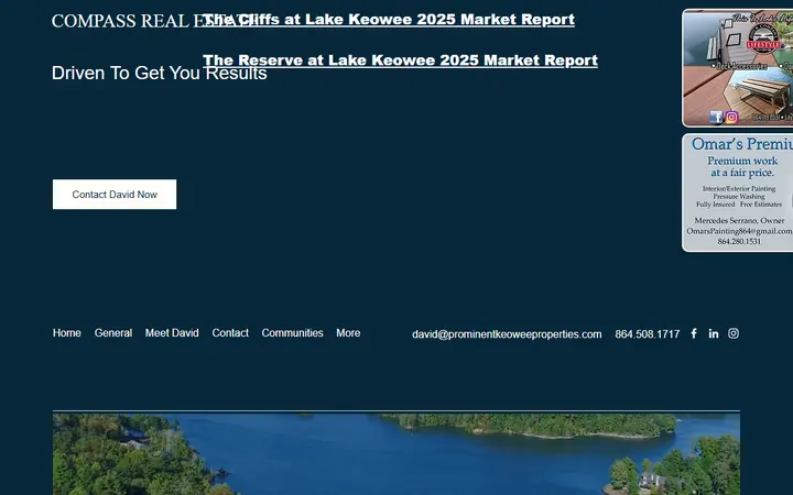 Live custom homepage for David Vandeputte / Prominent Keowee