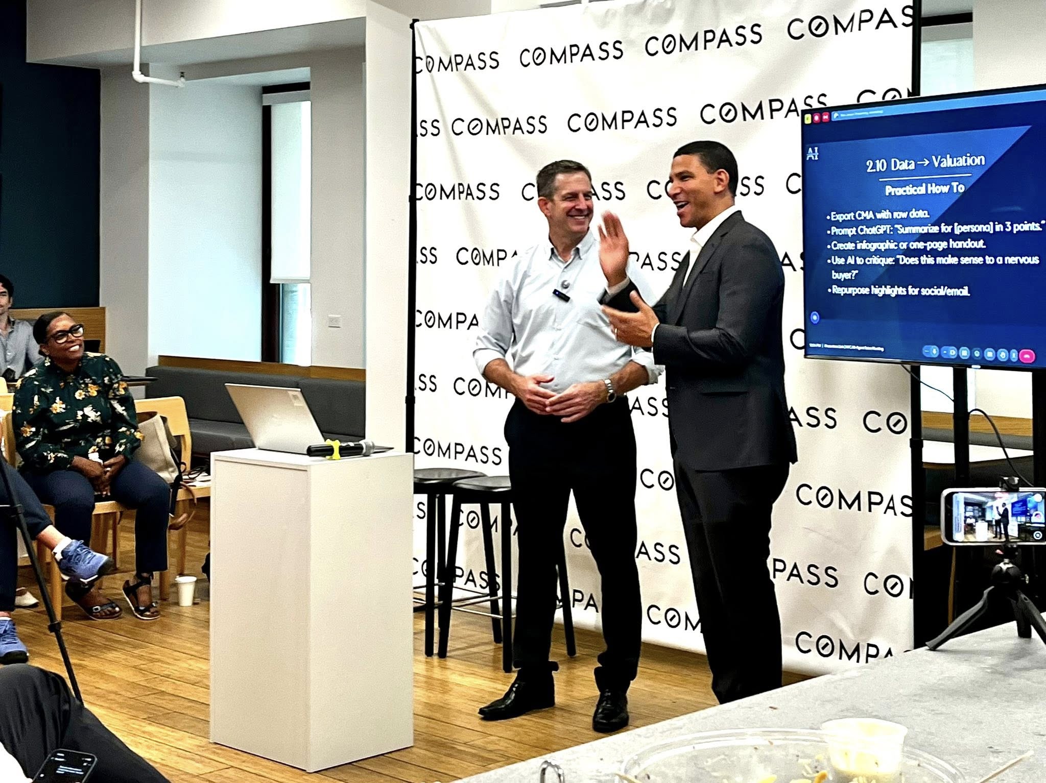 Rick Janson teaching an AI session with Compass founder Robert Reffkin in New York