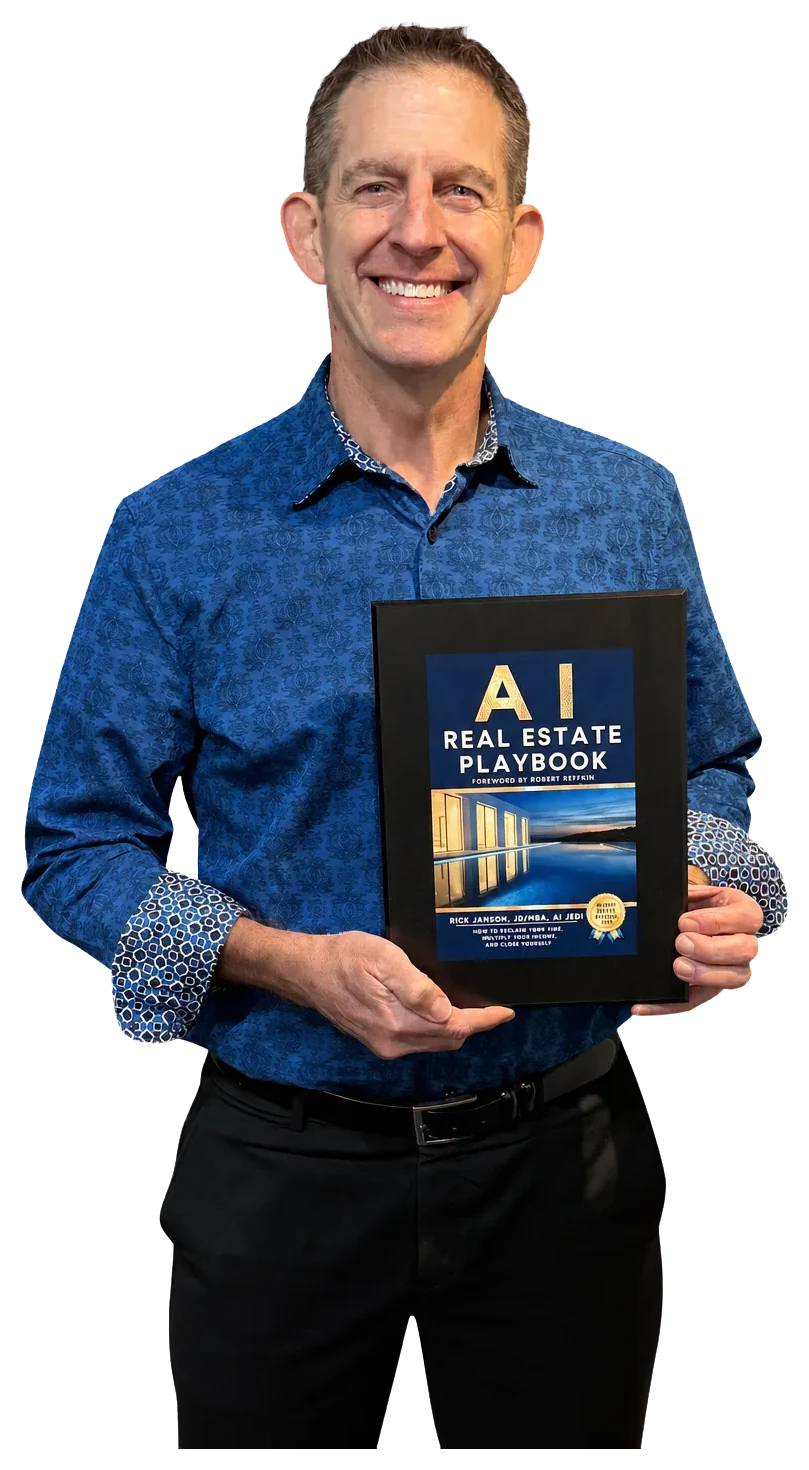 Rick Janson holding the AI Real Estate Playbook