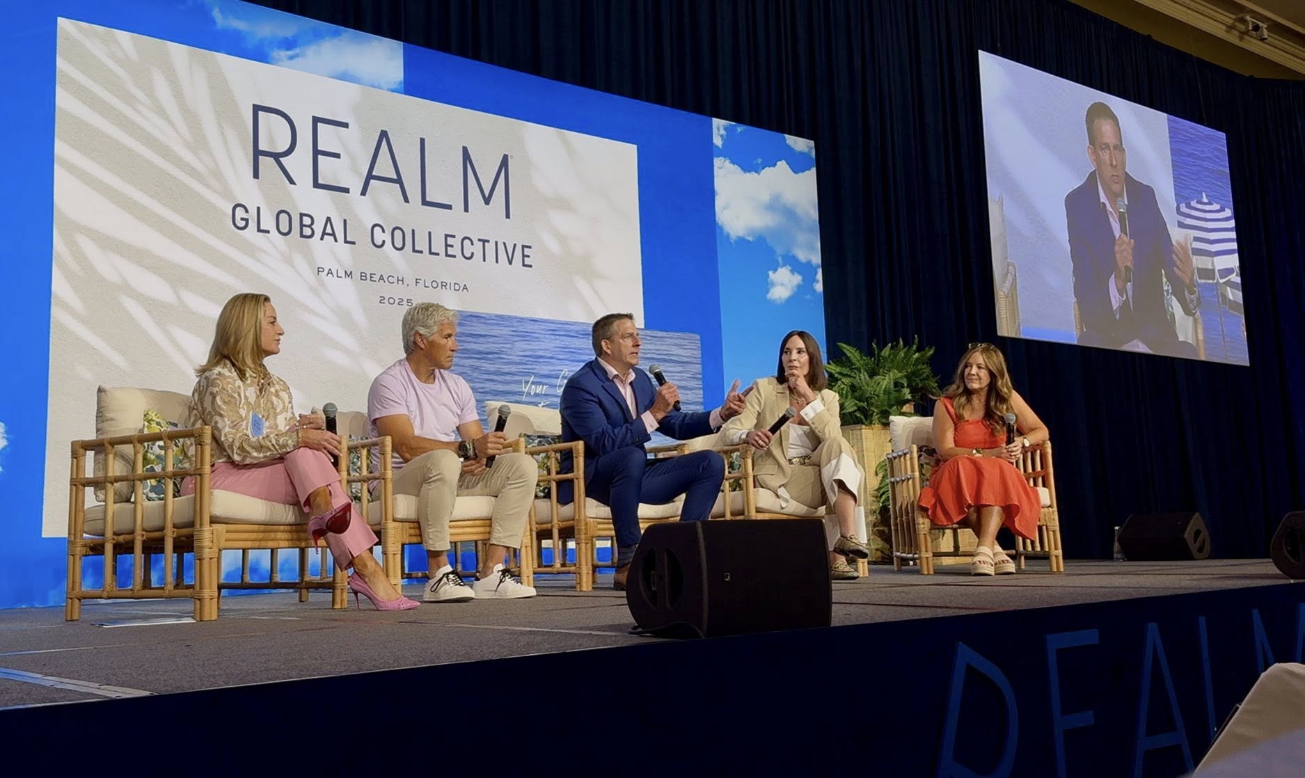 Rick Janson speaking on a panel at REALM Global Collective in Palm Beach